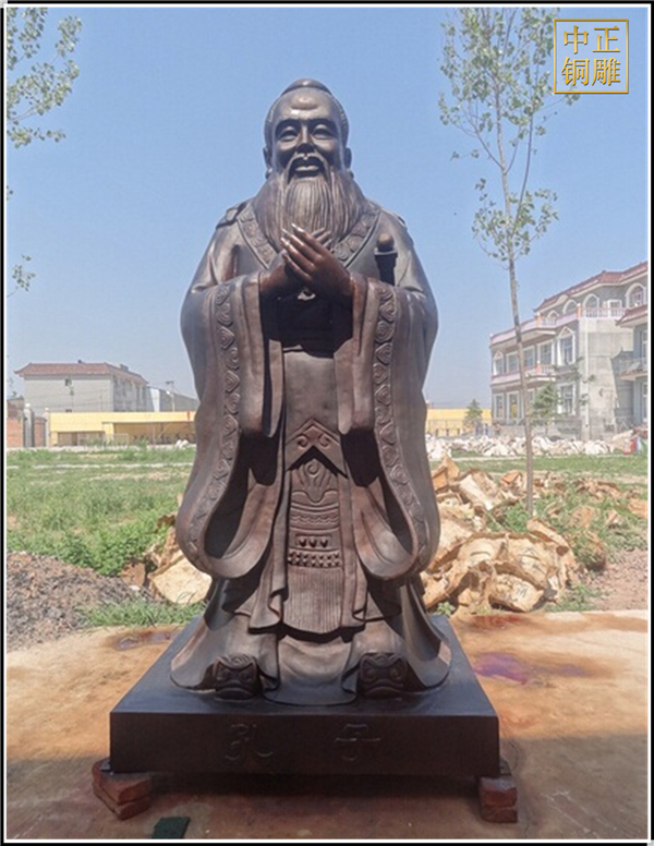 學(xué)校孔子銅雕擺放