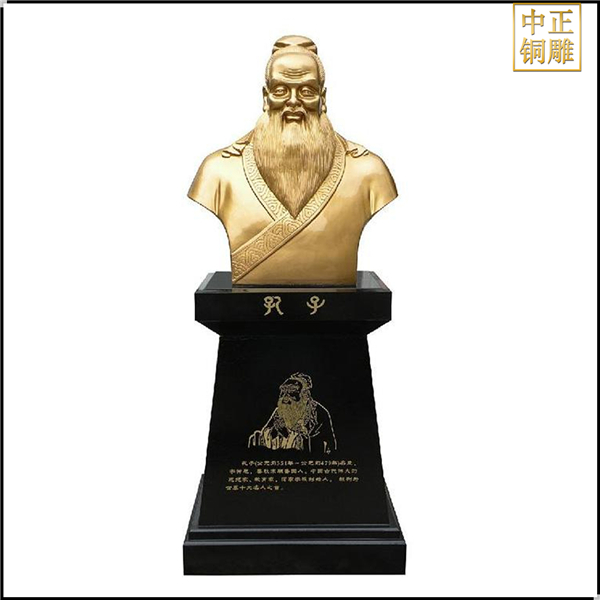 鎏金孔子半身像鑄造.jpg